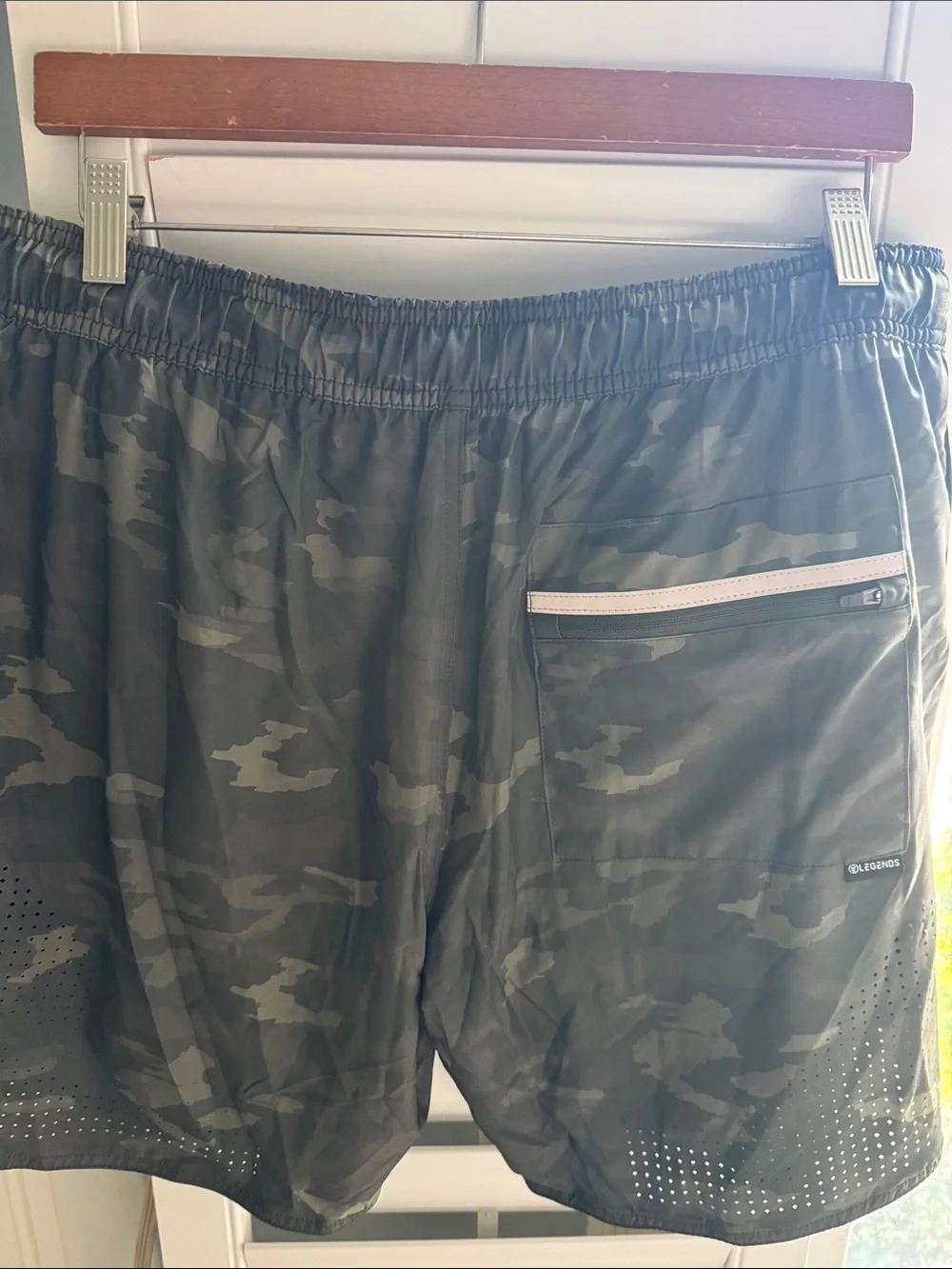 Men's Camouflage Swim Trunks in Olive Green